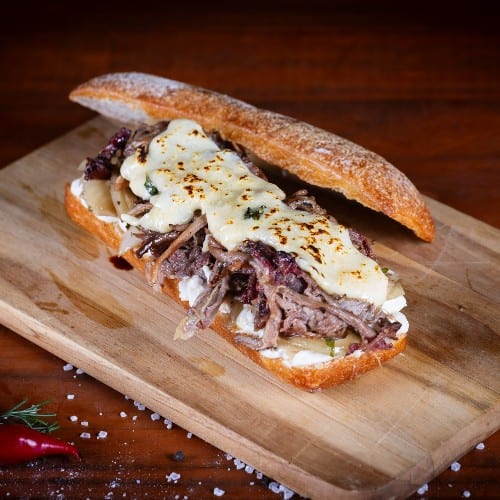 Smoked Brisket Philly Sandwich.