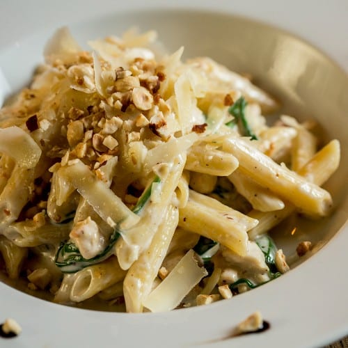 Grilled Chicken Spinach Pasta.