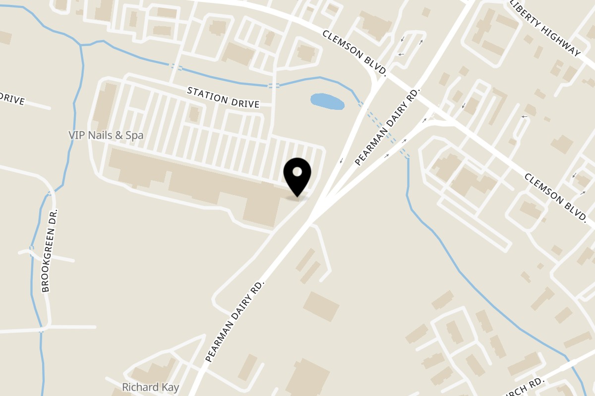 Map showing the location of El Patron Mexican Restaurant Anderson on 186 Station Drive in Anderson
